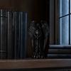Gothic Angel Decor 3D Printed Sculpture Decoration, Dark Decoration with Detailed Feather Texture, Matte Black Figurine for Home Office Halloween Gift
