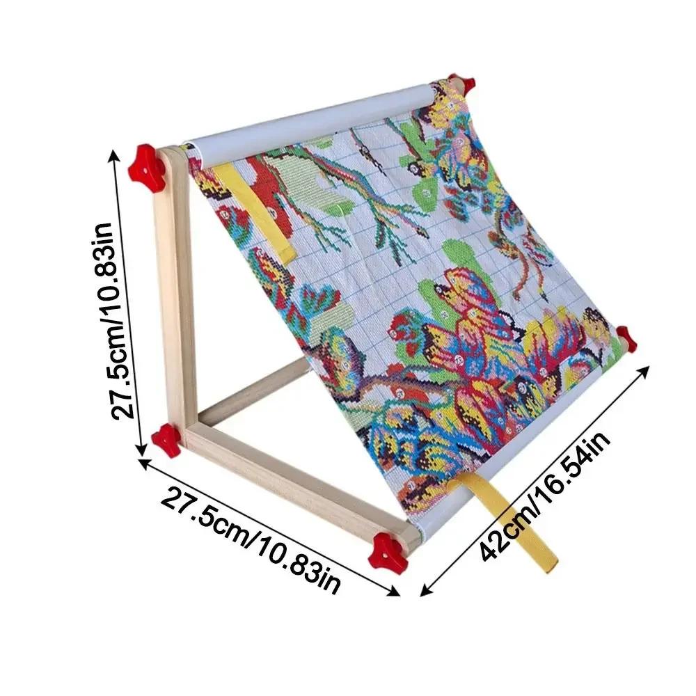 Wooden Cross Stitch Frame Stand Easy to Use DIY Crafting Support Multi-function Embroidery Artifact