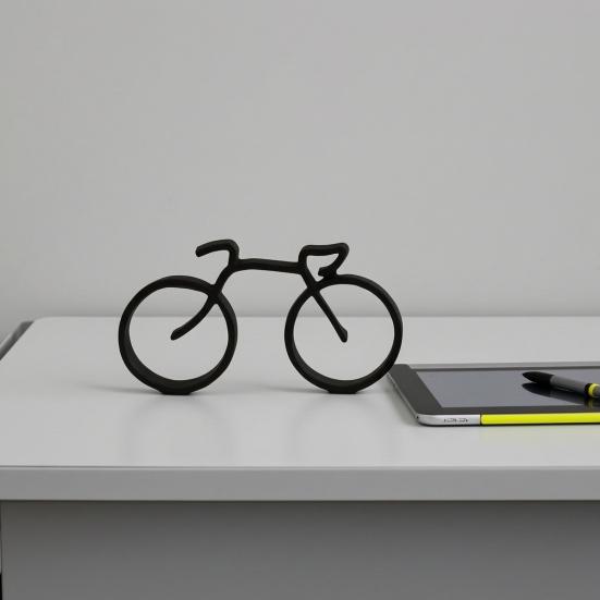 2 Stück 3D-gedruckte abstrakte Fahrradfigur Minimalistische moderne Fahrradstatue Skulptur Heim-Büro Bücherregal Schreibtischdekoration
