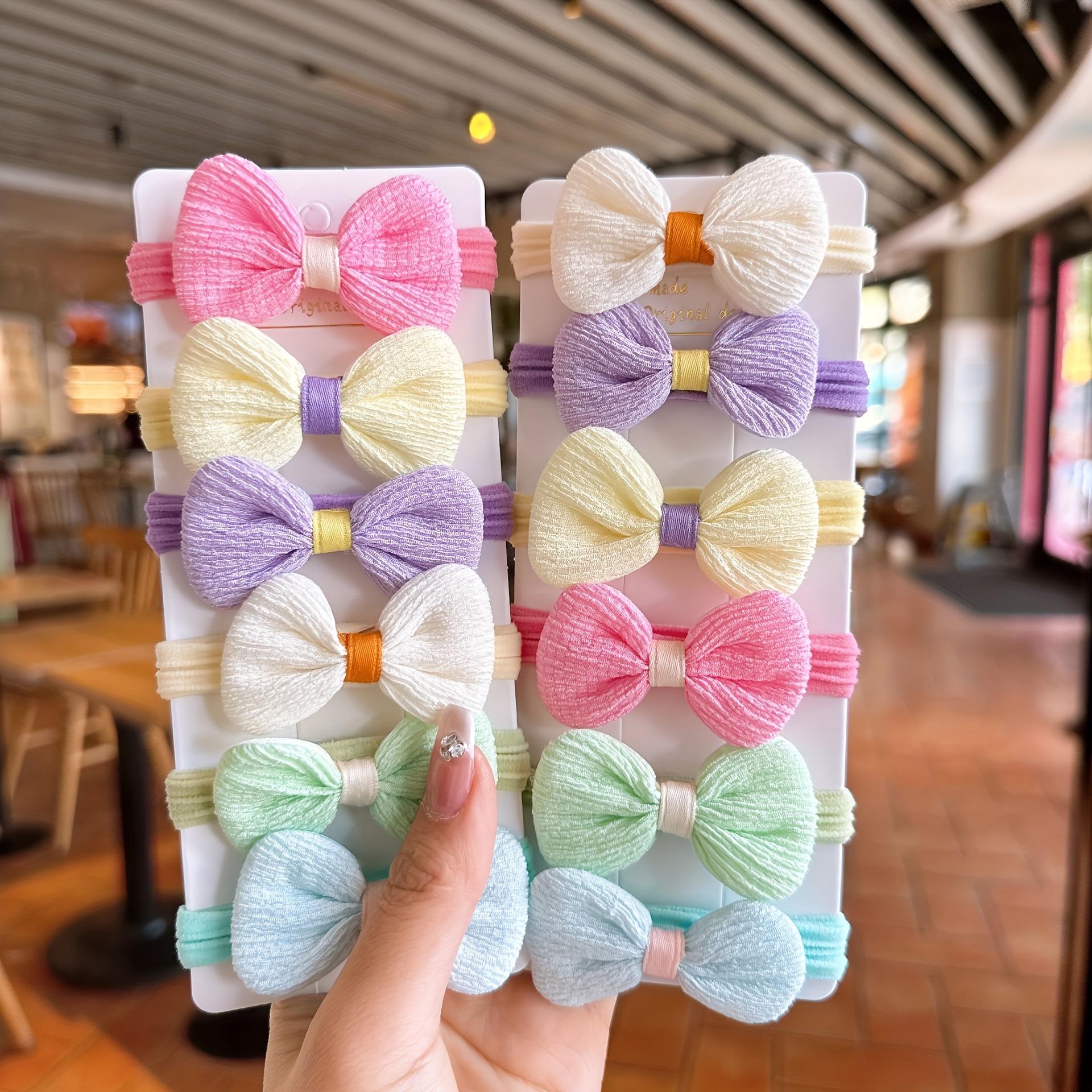 

12 шт. Новые милые сладкие бантики с цветами для девочек, женщин, эластичные резинки для волос, завязки для волос, принцессные аксессуары для волос, идеальный выбор для подарков 12pcs bow