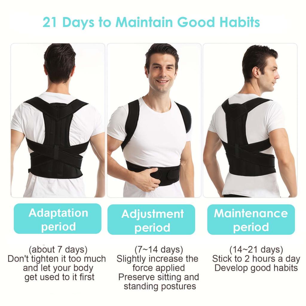 Posture Corrector for Men&Women-Lumbar, Pain Relief Back Brace-Black Medium
