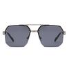 Nouveaux Lunettes de Soleil Demi-Monture Hommes Femmes Designer Carrées Verres Plats Rétro Punk Lunettes de Soleil Protection UV400 Gafas De Sol