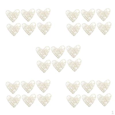 30Pcs Heart Wicker Rattan Balls Decorative Orbs Vase Fillers for Craft , Baby Shower, Accessories