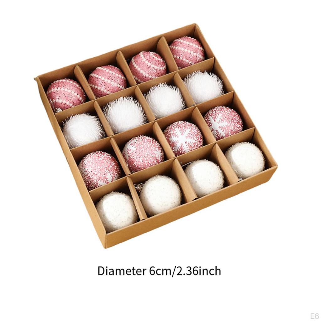 16Pcs Christmas Tree Hanging Decorations Charm Pendants Creative Ball Ornaments Xmas Decor