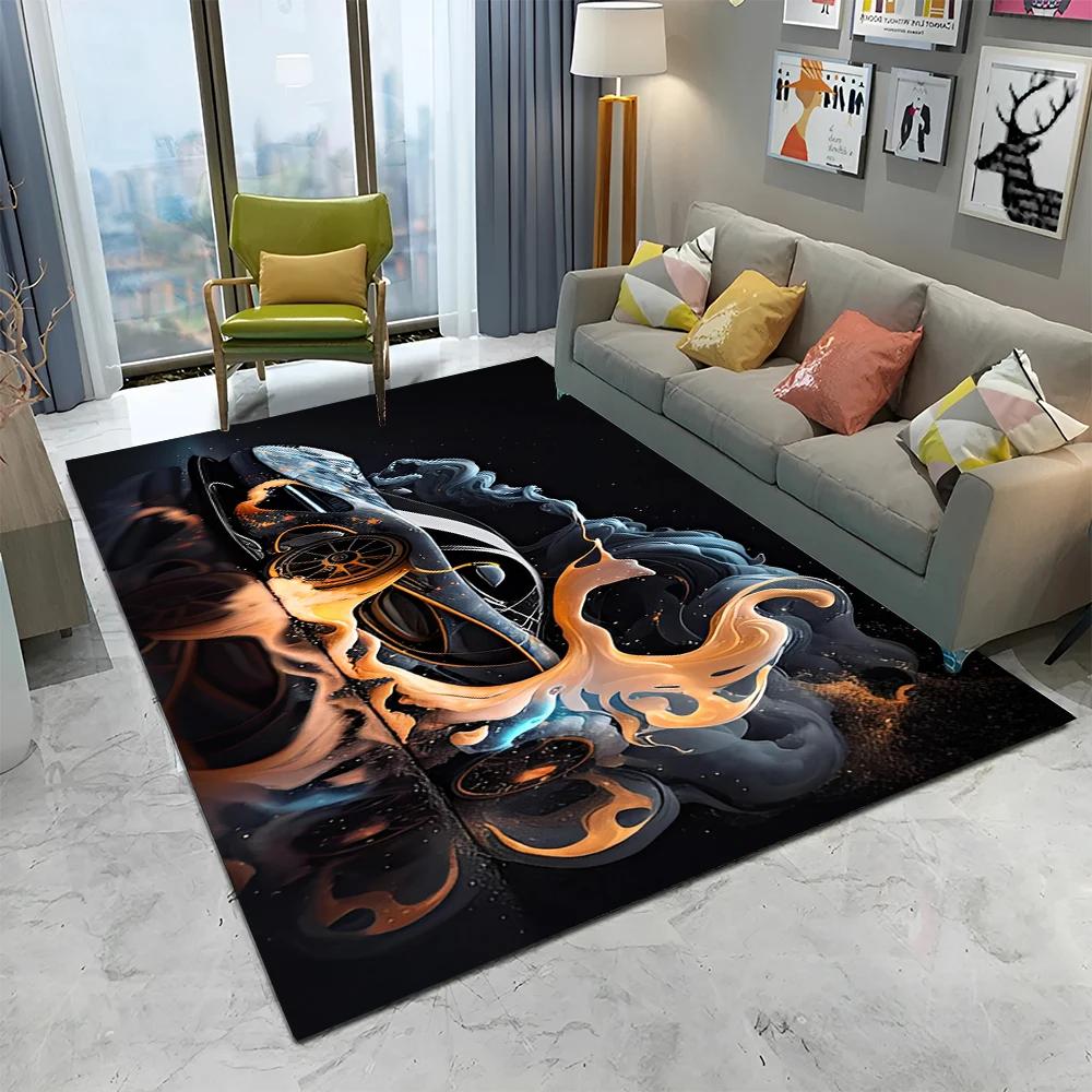 3D Toekomstige Sportwagen HD Concept Auto Cartoon Tapijt Vloerkleed voor Huis Woonkamer Slaapkamer Bank Deurmat Decoratie, Kinderen Antislip Vloermat