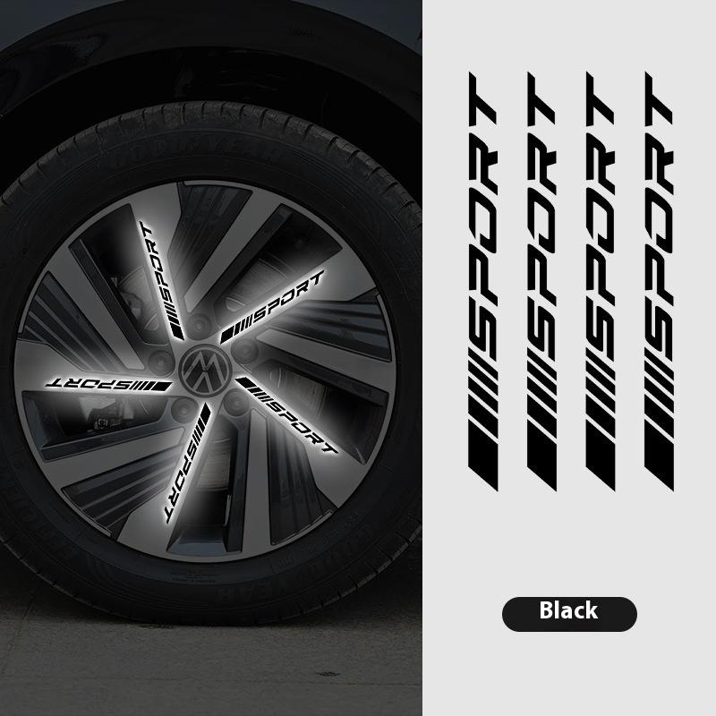 Reflective Sport Stickers for Car Motorcycle Wheel Hub Glow-in-the-Dark Colorful Modification Night Light Car Decals