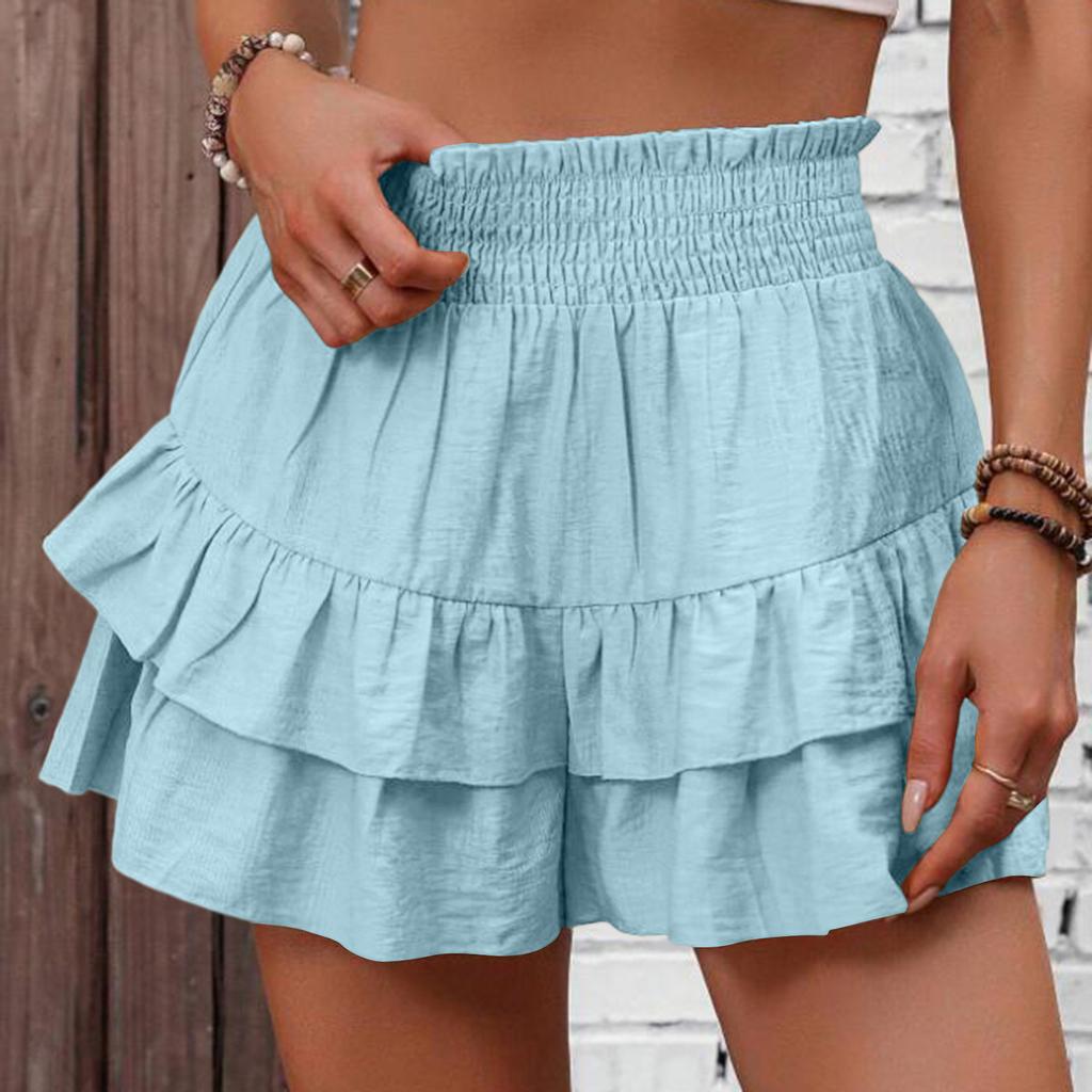 Women's Shorts Casual Summer  Color Beach Loose Pocket Short Skirt Pants