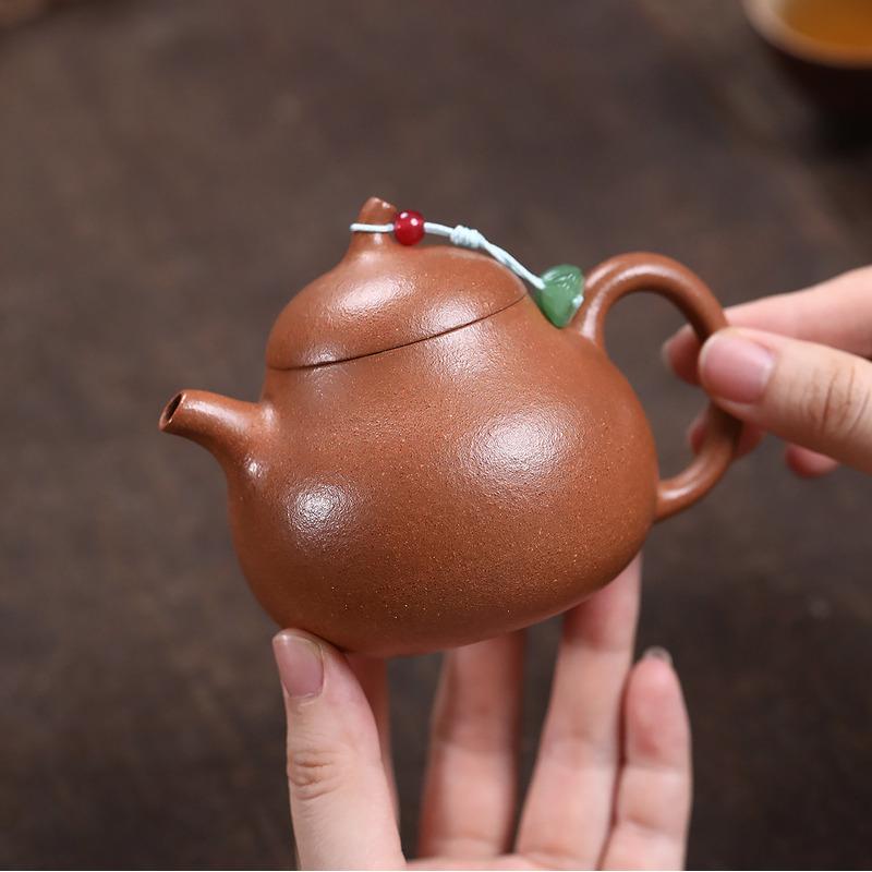

170ml Elegant Yixing Purple Clay Teapots Handmade Eggplant Pot Raw Ore Gold Downhill Mud Kettle With Infuser Zisha Tea Set Craft