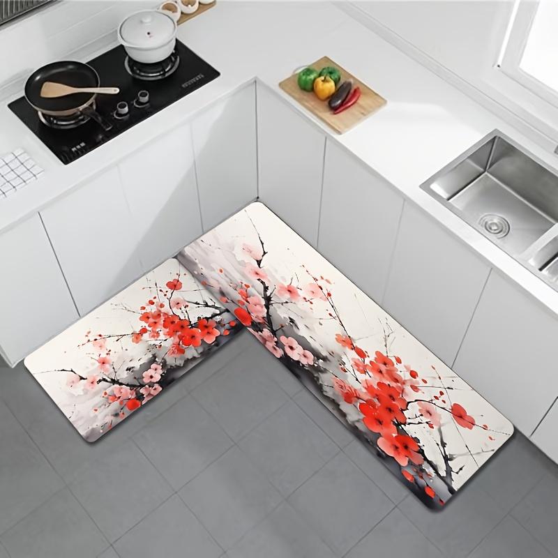 1 ks Podlahová rohož se vzorem čínského inkoustu Moderní kuchyňský polyesterový koberec Protiskluzový Barevný Vnitřní koberec, Pro domácí Koupelnu Ložnici Obývací pokoj Dekor