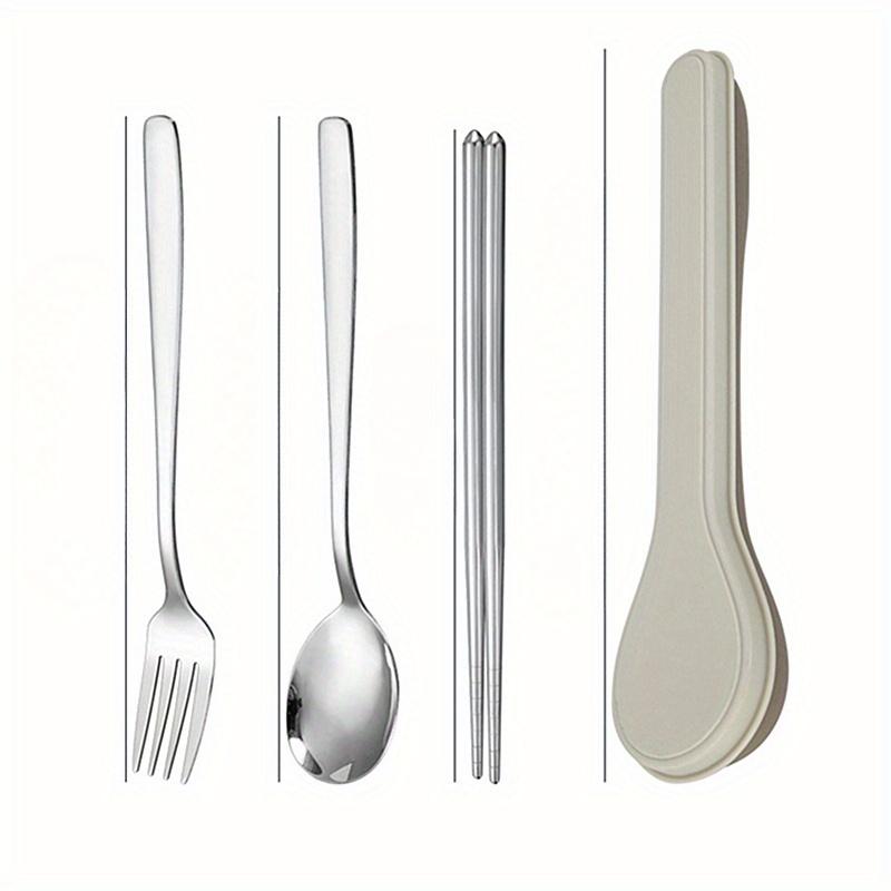 Korean Style Portable Flatware Set with Storage Case Polished Stainless Steel Cutlery Set for Home, School, and Kitchen Dinnerware Use