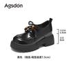 Platform sole new spring thick heel British style small leather shoes retro commuter shoes