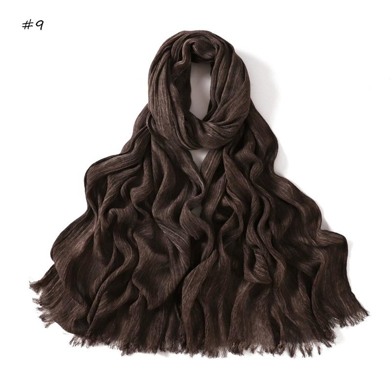 Plain Turbans Tie Dyed Rayon Hijab Scarf Thin Ramadan Ombre Wrap Elastic Shawls High Quality Foulards Muslim Head Snood 180*70Cm