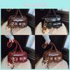 Retro Pu Leather Bowling Bag For Women With Zipper Closure And Inner Pockets