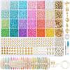 28+2Grid Jewelry Making 3mm Glass Beads Set with Letter Bead Premium Glass Rice Beads Set  Friends