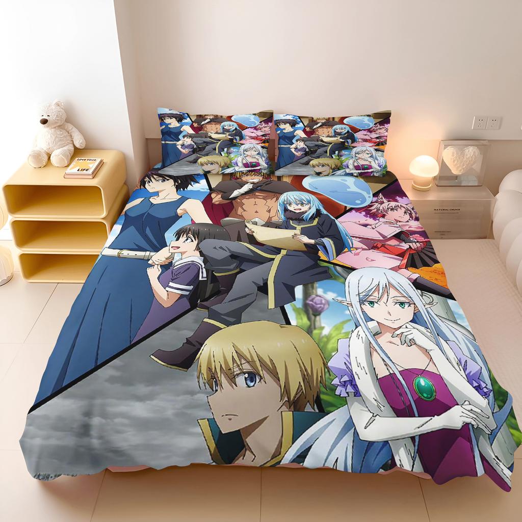 That Time I Got Reincarnated As a Slime Rimuru Ranga Anime Duvet Cover Set Soft Bedding Set Pillowcase Home Bedroom Decoration