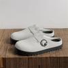 Leather Platform Mules Backless Loafers Slippers Thick Bottom Half Shoes For Men Closed Toe Slide Sandals Open Back Casual Shoes