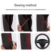 DIY Carbon Fiber Leather Car Steering Wheel Cover Universal Car Accessories Wear Resistant Leather Braid For Steering Wheel