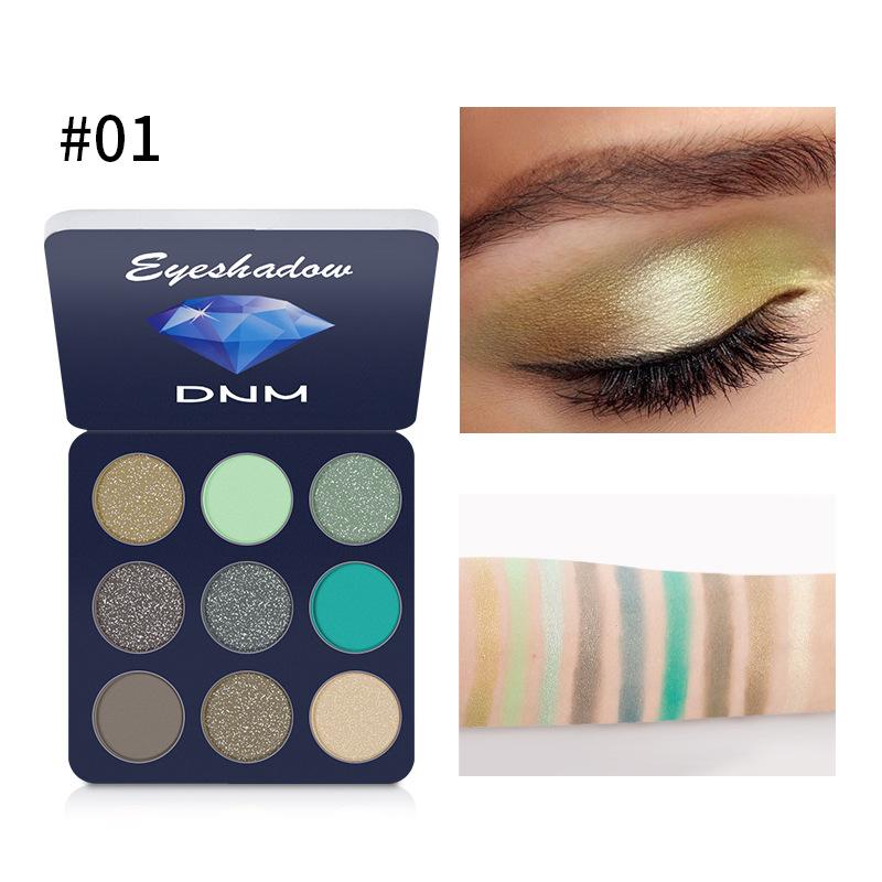 

DNM Dazzling 9 Color Eyeshadow Palette Waterproof Pearlescent Matte Pumpkin Earth Color Ninepin Makeup Palette Eyeshadow 01