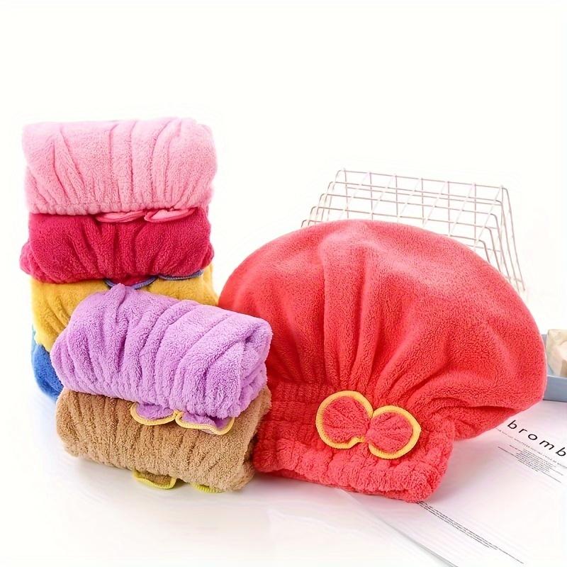 Hair Cap Women Bowtie Bathing Hat Microfiber Towel Superfiber Shower Cap For Spa Bathroom Accessories Shower Cap