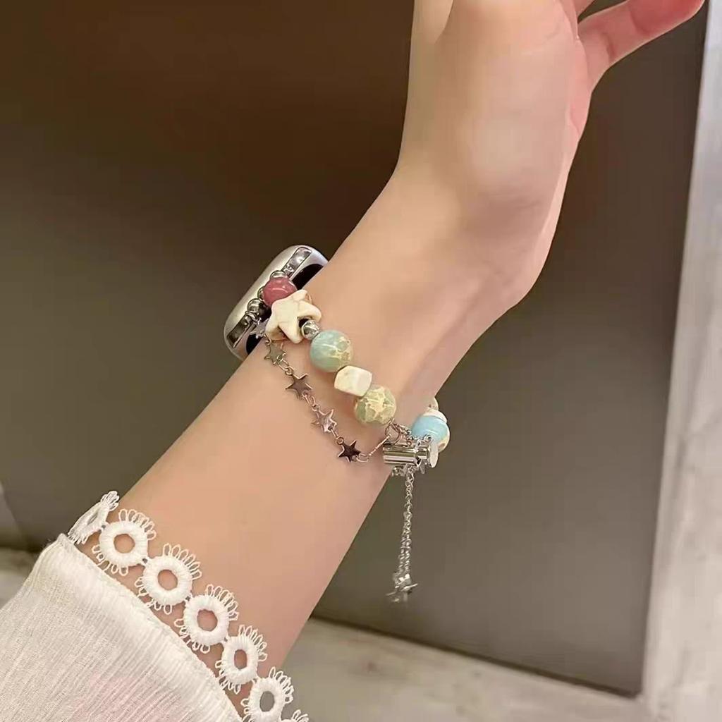 New Stone Link strap For Apple Watch band women Series Ultra 11/10/9/8/7/6/5/4/3/2/1 SE 38mm 40mm 41mm 42mm 44mm 45mm 46mm 49mm