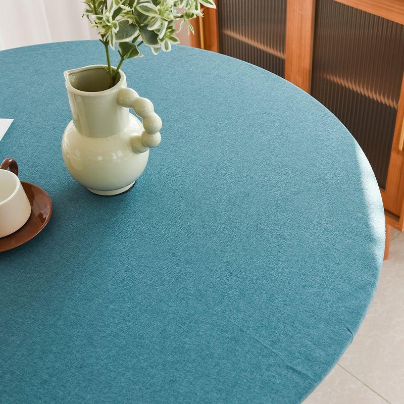 

Plain Dustproof Protection Modern Hotel Large round Table Fabric Peacock Blue 60cm (suitable desktop size)