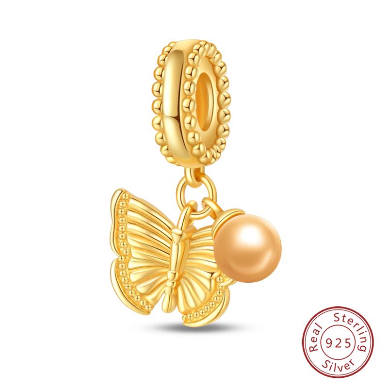 100% Copper Exquisite Cubic Zircon Butterfly Bee Ladybug Charms Bead Fit Qikaola Original Bracelet Fine Diy Jewelry