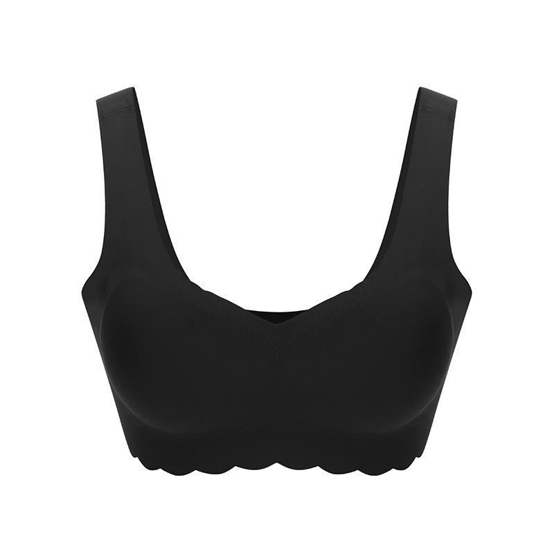 

Бесшовное спортивное нижнее белье для сна большого размера, тонкие женские бюстгальтеры с утягивающим эффектом 75 чёрный