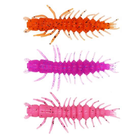 12Pcs 7.5CM/3.82G Silicone Water Centipedes Lure Reflective Sequins Realistic Artificial Soft Shrimp Bait Outdoor Freshwater Saltwater Fishing