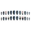 24Pcs French Almond Press On Nails Y2K Wave Dot Flower Design Sweet Cool Fake Nails For Women