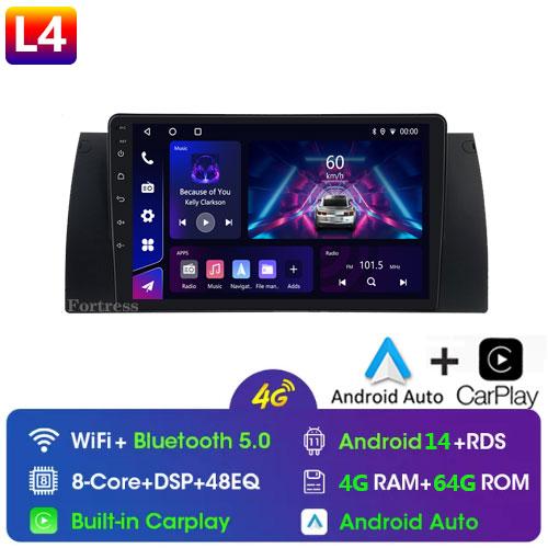 Carplay 2din Android 13 Car Radio Multimedia Video Player Navigation GPS For BMW M5 E39 E53 X5 1999-2006 4G+WIFI DVD Head Unit