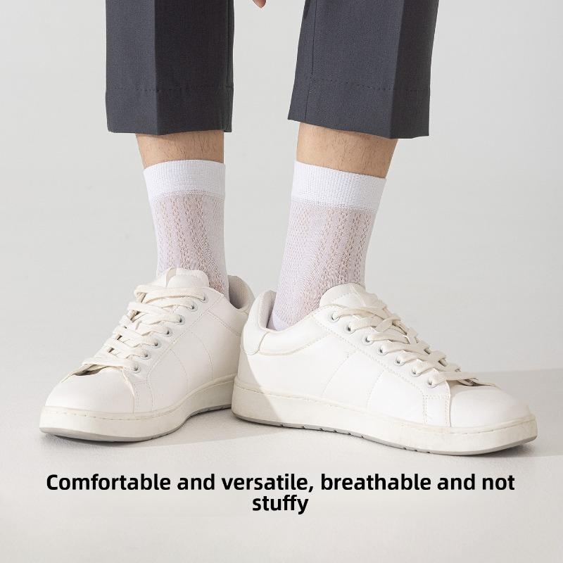3 Paar Herren Business Casual Sommer Leichte Netz-Kniestrümpfe Atmungsaktiv Schweißableitend Nahtlos