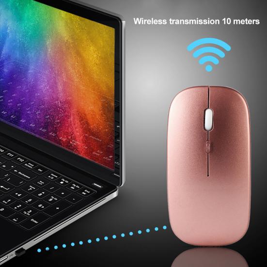 Universal Ultra-thin Rechargeable Mute Wireless Mouse for Notebook Computer PC