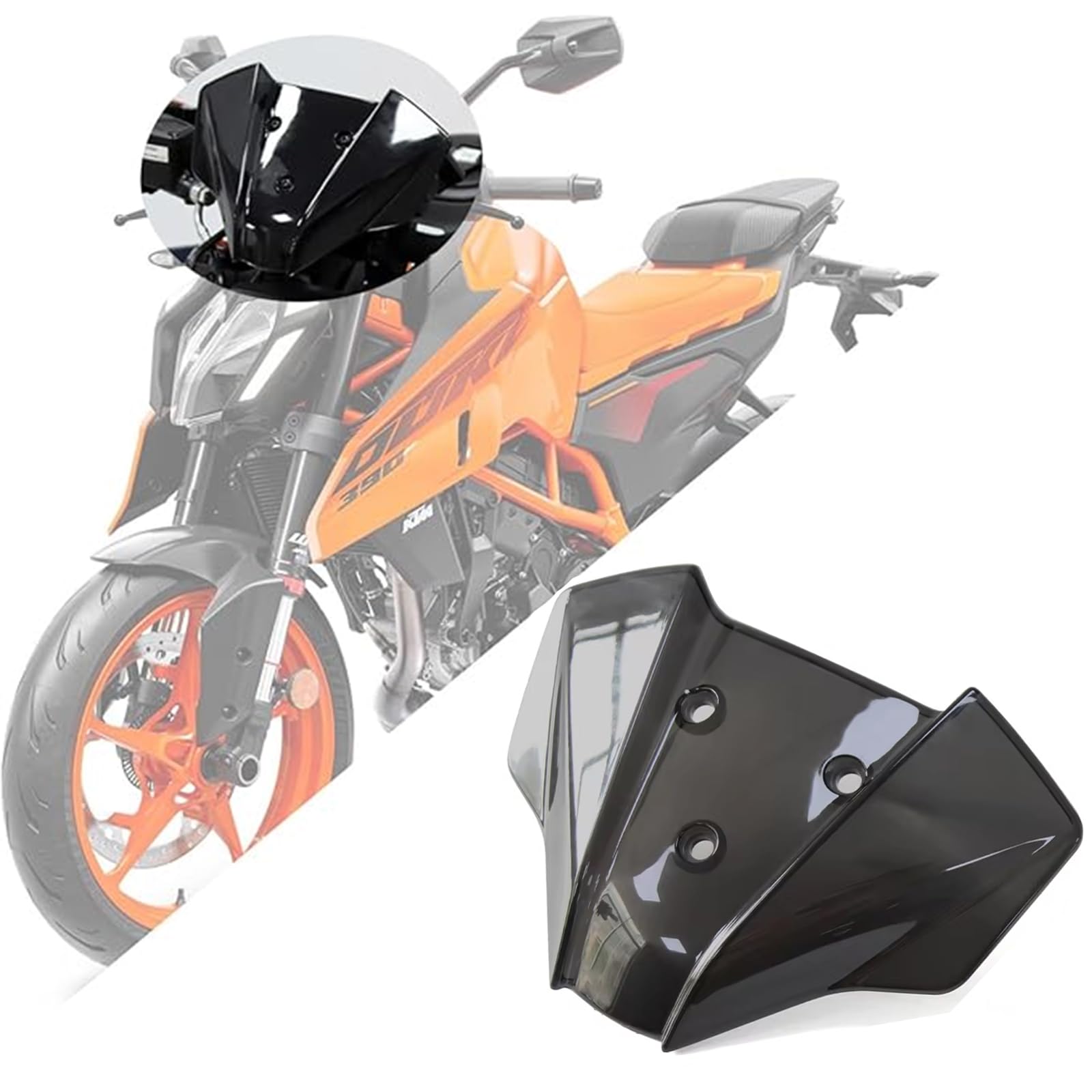 

ДЛЯ Duke Duke 390 125 1290 Super Duke 2024 2025 Новое ветровое стекло для велосипеда Fly Screen Передний ветровой дефлектор Shield Screen Airflow 1290 Super Duke Super D