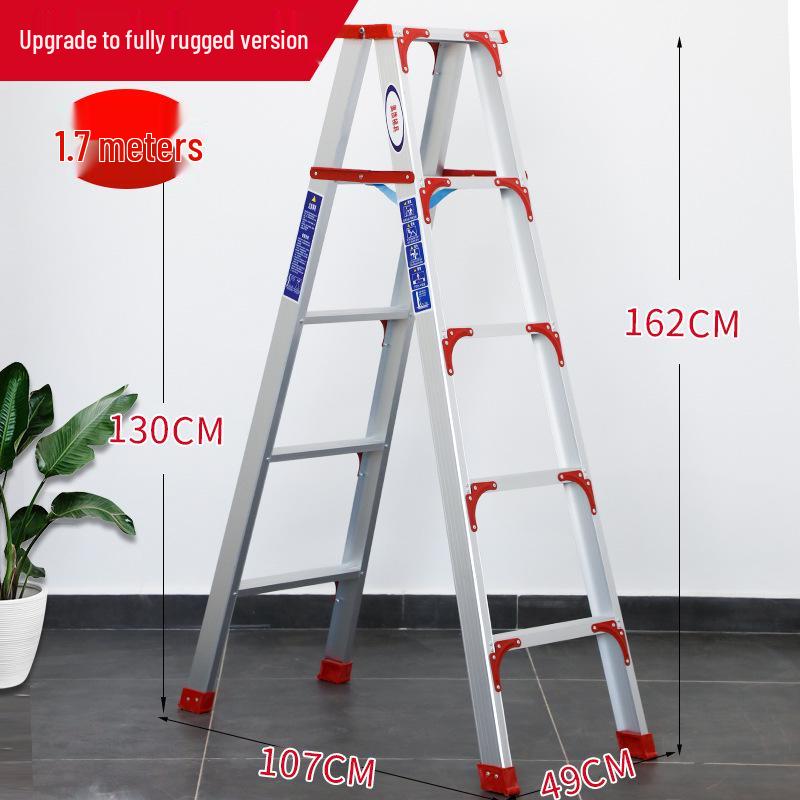 Утолщенная алюминиевая телескопическая А-образная лестница Wangjin: Многофункциональный, Портативный, Бытовое и Инженерное Использование в Помещении