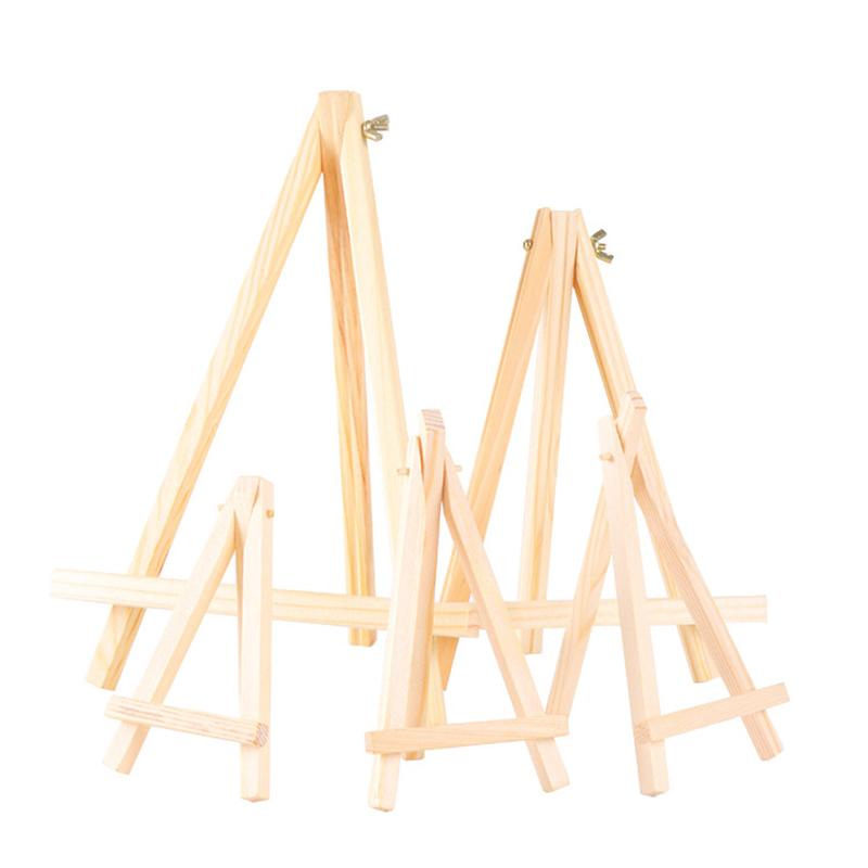 1Pc Natural Wood Mini Easel Frame Tripod Display Holder Meeting Wedding Table Name Card Stand Children Painting Display Craft