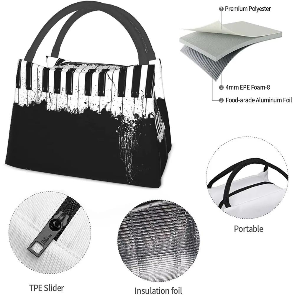 Klavier Lunchtasche Isolierte Tragetasche Faltbare Wiederverwendbare Isolierte Einkaufs-Lebensmitteltasche Büro Picknick Reisetasche
