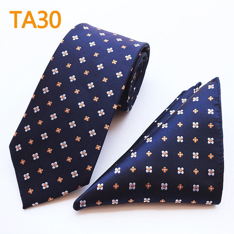 Polyester Large Waist Men'S Tie Men'S Pocket Towel Two-Piece Set