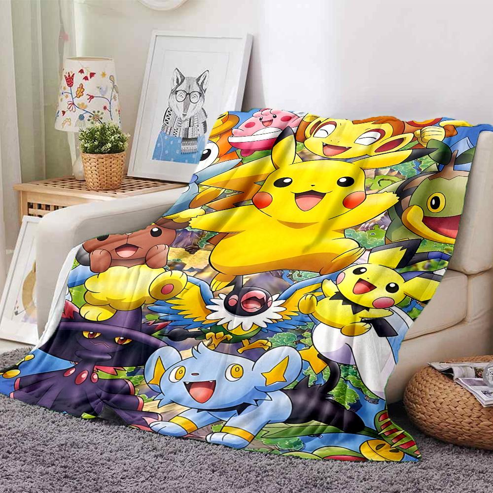 1pc Pokmon Adventure Begins Flannel Blanket,Ultra Soft Warm Plush Throw for Home Bedroom Bed Sofa Cover Camping Picnic gift Y72428