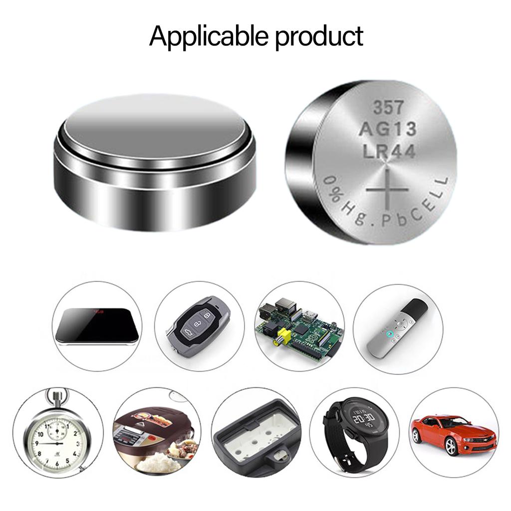 10Pcs AG13 Button Batteries LR44 A76 357 357A LR1154 SR1154 SR44 GP76 Suitable For Watch Remote Control Electric Toy