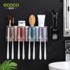 Toothbrush Cup Holder Wall-Mounted Toothbrush Rack Wall-Mounted Toilet No Punching Mouthwash Cup Electric Brushing Cup Set