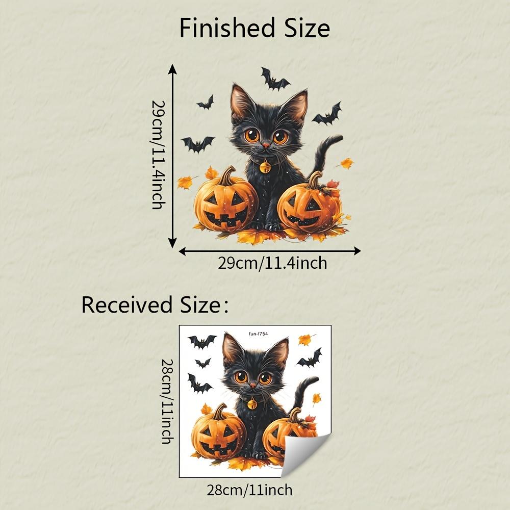 1PC Halloween Window Stickers Black Cat Pumpkin and Flying Bats Sticker for Glass Doors Removable Gothic Halloween Sticker