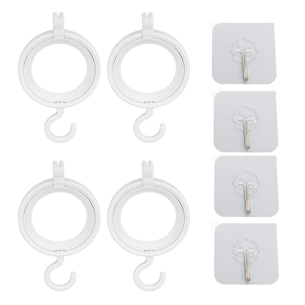 4pcs Hanging Wig Stand Foldable Round Wig Display Hanger Smoothly Plastic Wigs Storage Holder for