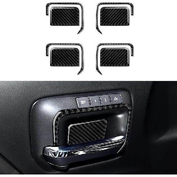Car Carbon Fiber Decal Center Console Lower Panel Sticker Cover Interior Trim Decal For Chevrolet Silverado/GMC Sierra 1500 2500HD 3500HD 2014-2018