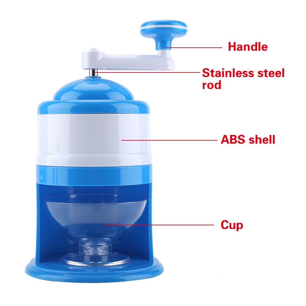 Portable Hand Crank Manual Ice Crusher Shaver Snow Cone Maker Machine Household Kitchen Tool