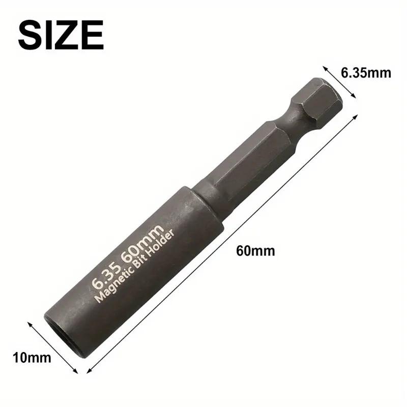 5pcs 1/4In Head Extension Rod Screwdriver Magnetic Transfer Extension Rod Screwdriver Bit Holder Internal Hexagonal Screw