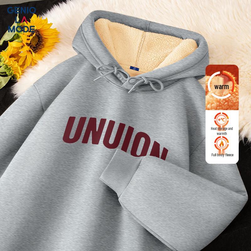 

GENIOLAMODE Men s 420G Heavyweight Lambswool Fleece Hoodie L