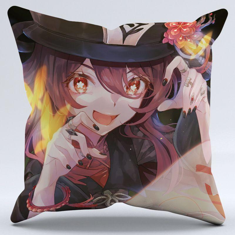 Genshin Impact Hu Tao Pillow Case Home Decorative Magical Anime Cushion Game