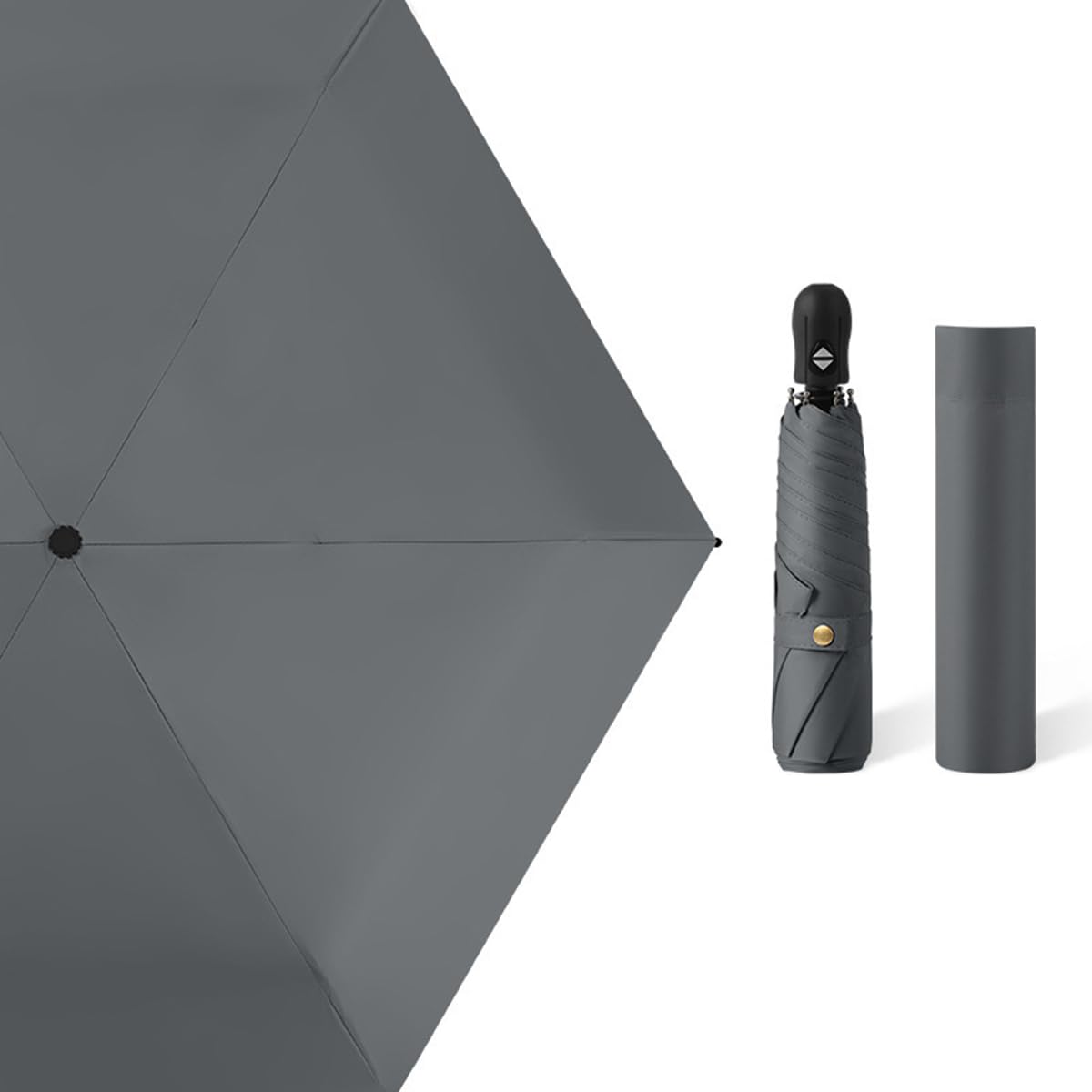 

Складной Ультра УФ Тепло Автоматический УФ Солнце Подходит для Солнца и Дождя Зонт Moli&Hani, Легкий, 100% Защита, Блокировка, Открытие/Закрытие одним касанием, серый