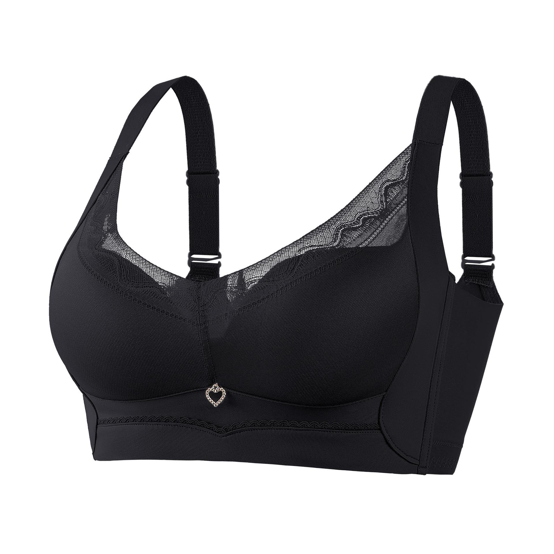 

Ladies Summer Gathers Glossy Double Pull Without Side Bone Without Underwire To Collect Pair of Milk Underwear 34/75AB