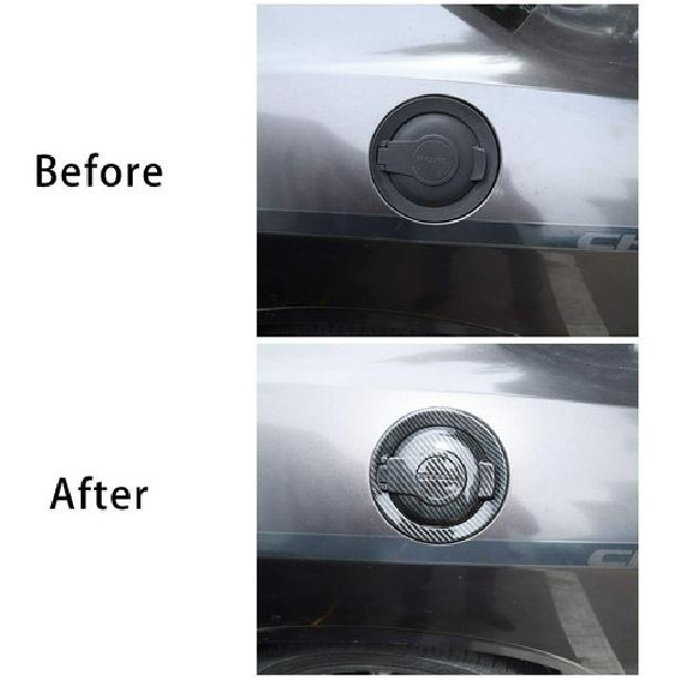 Carbon Fiber Door Gas Cap Tank Cover Trim for 2009+ Dodge Challenger Accessories